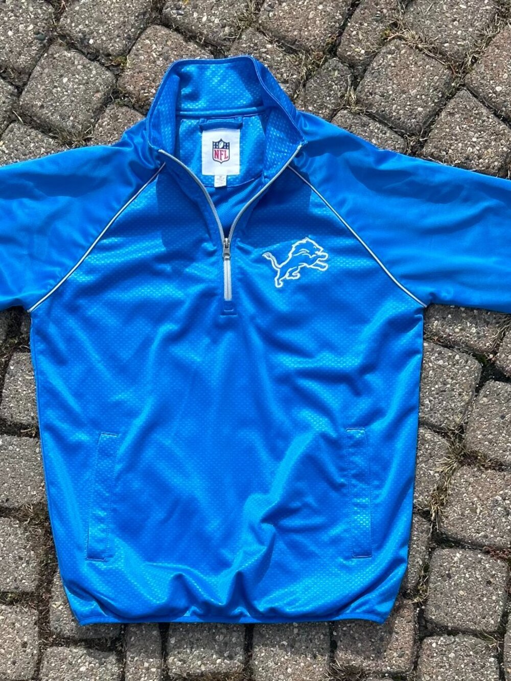 Detroit Lions NFL Football Quarter Zip Pullover Men Size M
